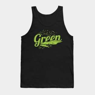 Green Leave and Seeds Logo, Go Vegan Tank Top